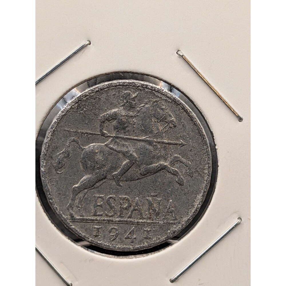 Spain 1 Peseta – 1941 – Horseman Design – Circulated Franco‑Era Coin